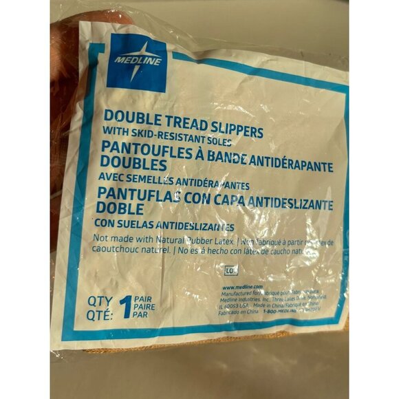 Medline Double Thread Slippers Skid Resistant Soles Anti Slip Socks Indoor - Picture 3 of 3